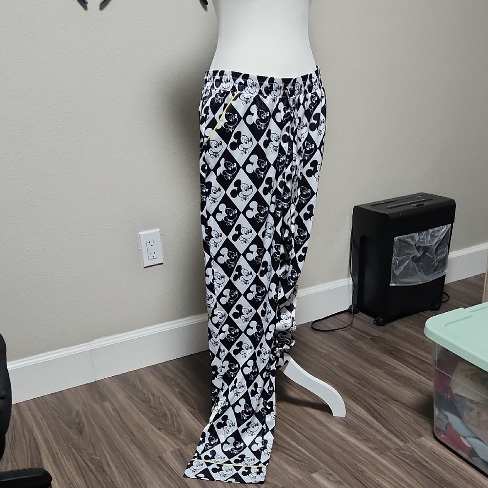 DISNEY MICKEY MOUSE Satin Diamond Logo Pajama Lounge Pants